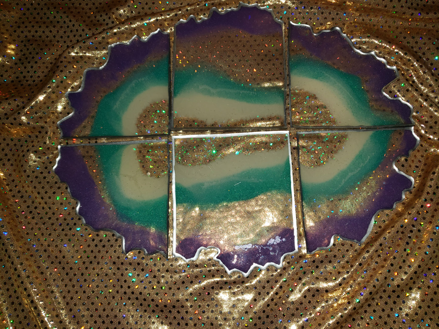 Resin Serving Tray & Coasters (Separate)